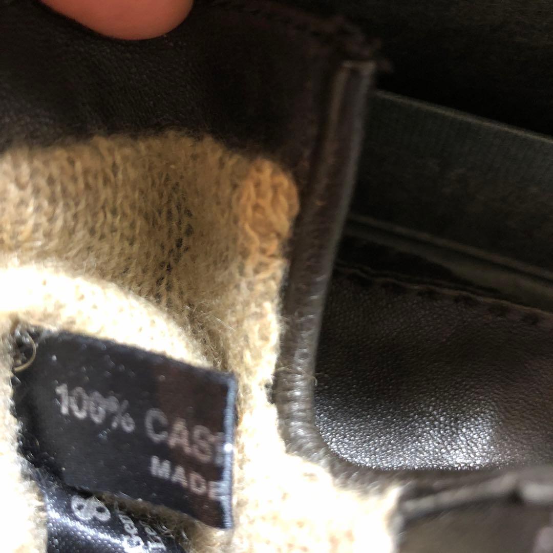 GUCCI レザー手袋 ブラウン 金属バックル付き