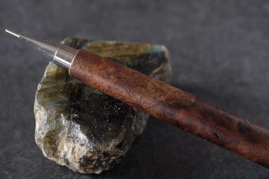 PG5木軸カスタム0180　高村杢工房 製図用シャーペン　クラロウォルナット瘤