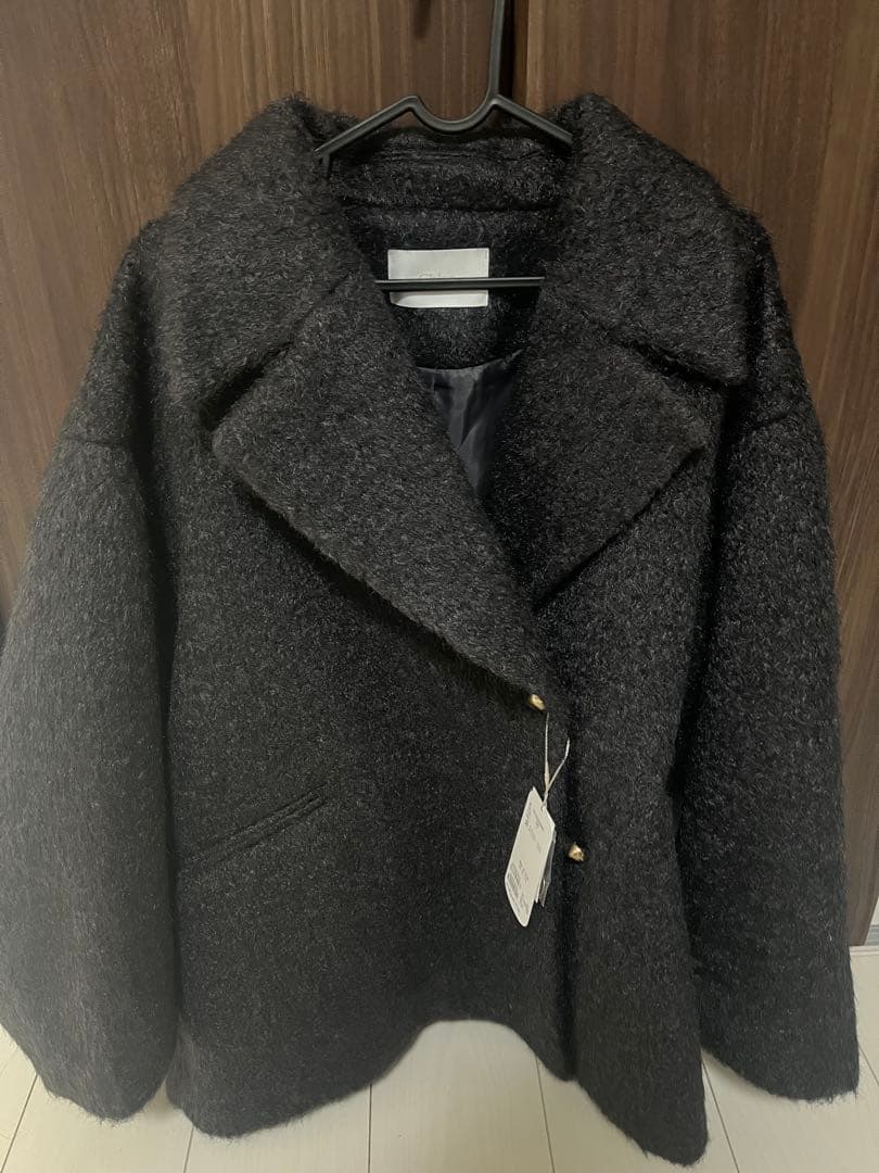 Chico 金釦シャギールーズコート グレー