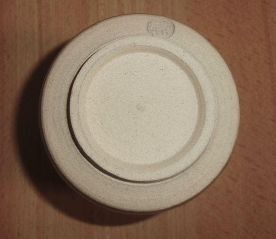 多田焼　初代 田村雲渓作　多田青磁・象嵌湯吞み(刻印入り)