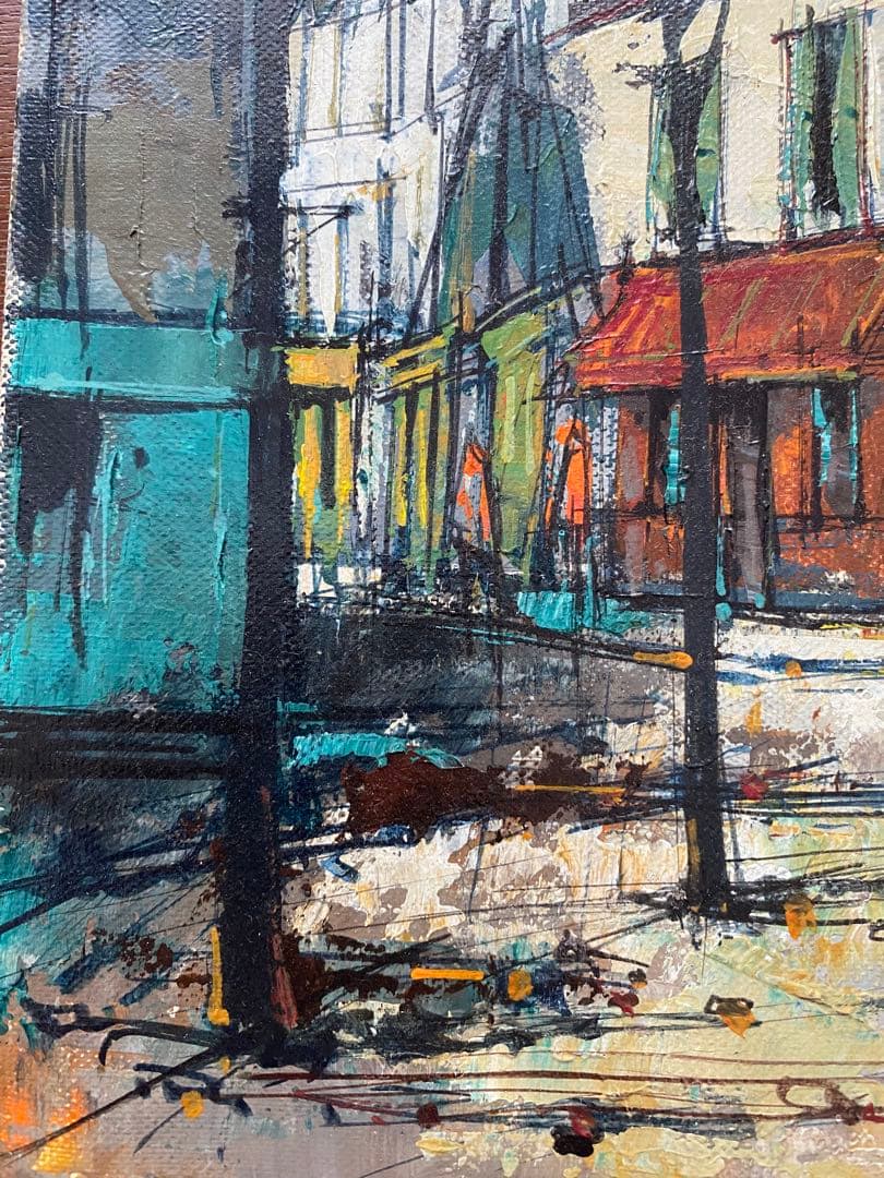 【真作】アルドー ALDO 油彩 3号 縦 街角風景 #22896