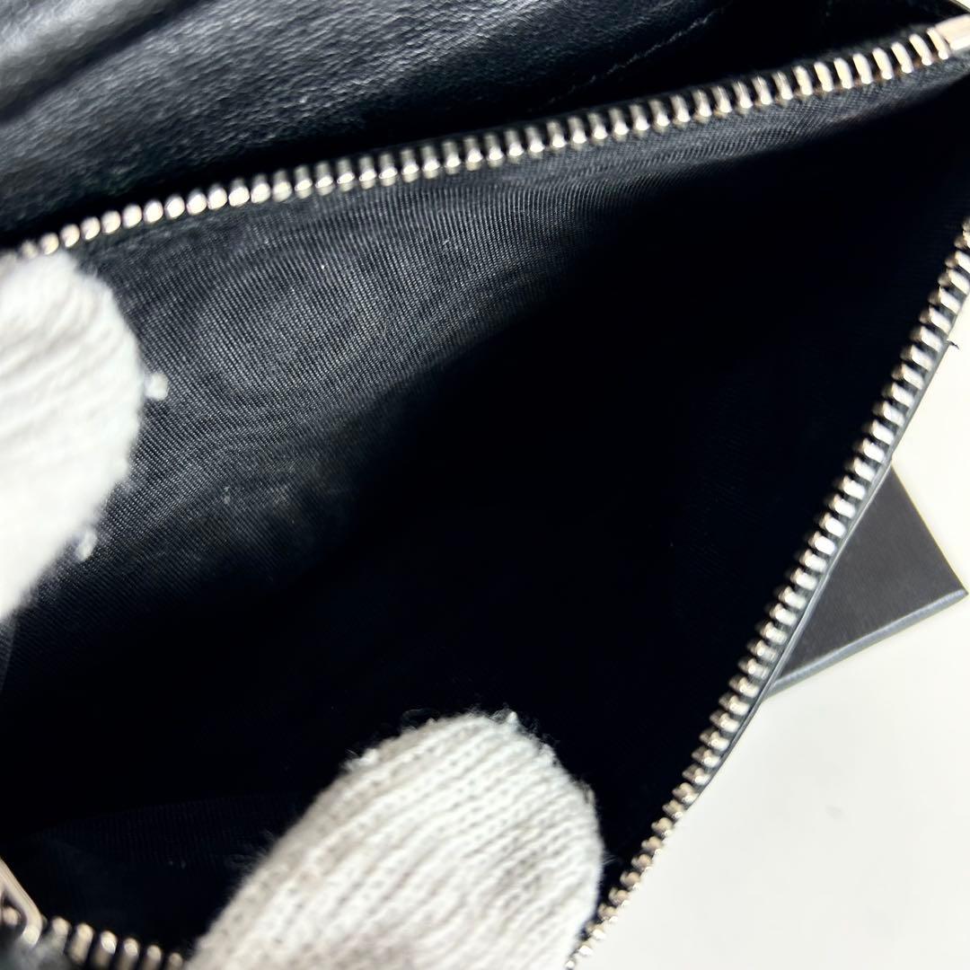 【たかえもん　付属品完備】サンローラン 長財布 黒 クロコ型押し レザー