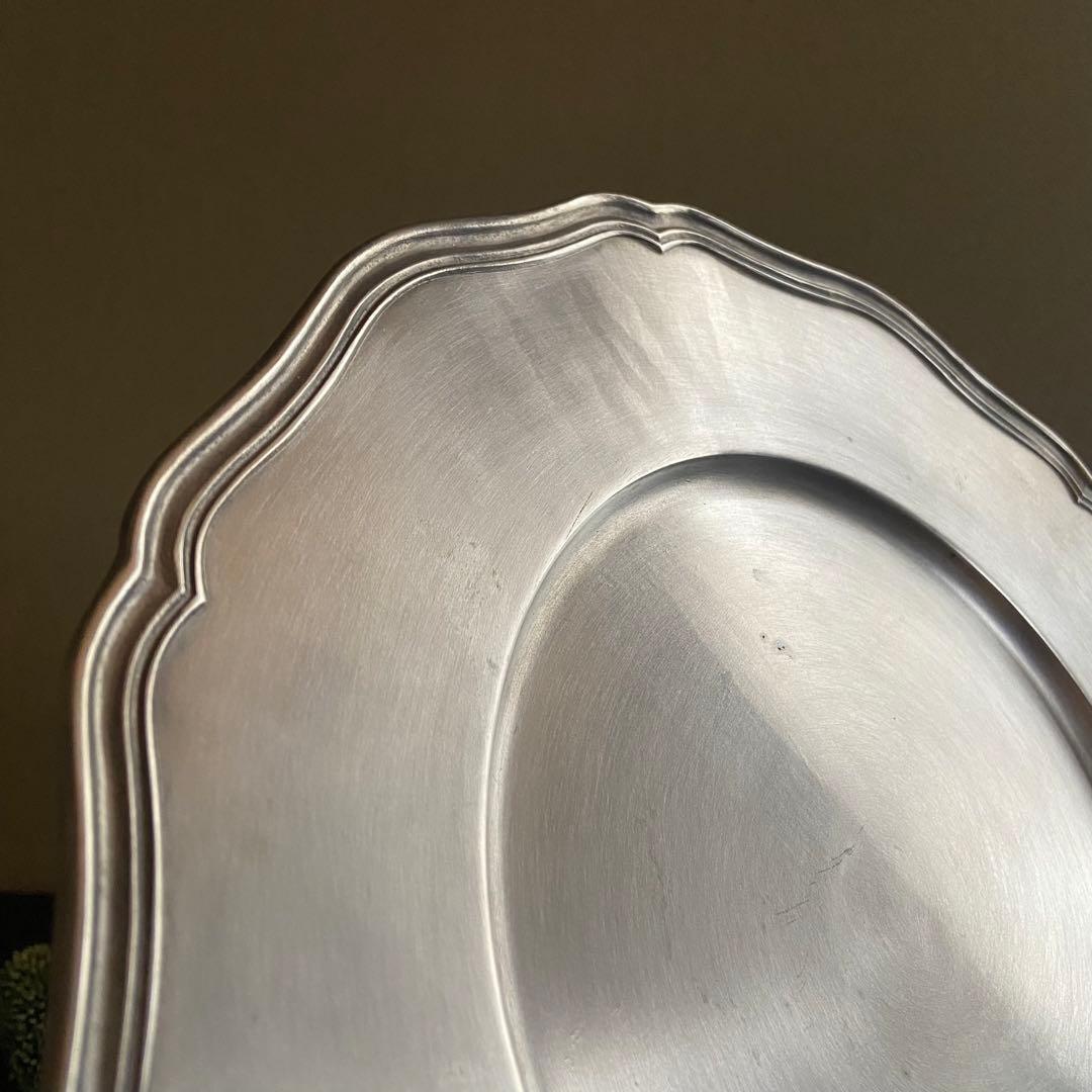 アンティーク　花リムプレート　真鍮製　デッドストック　ブロカント