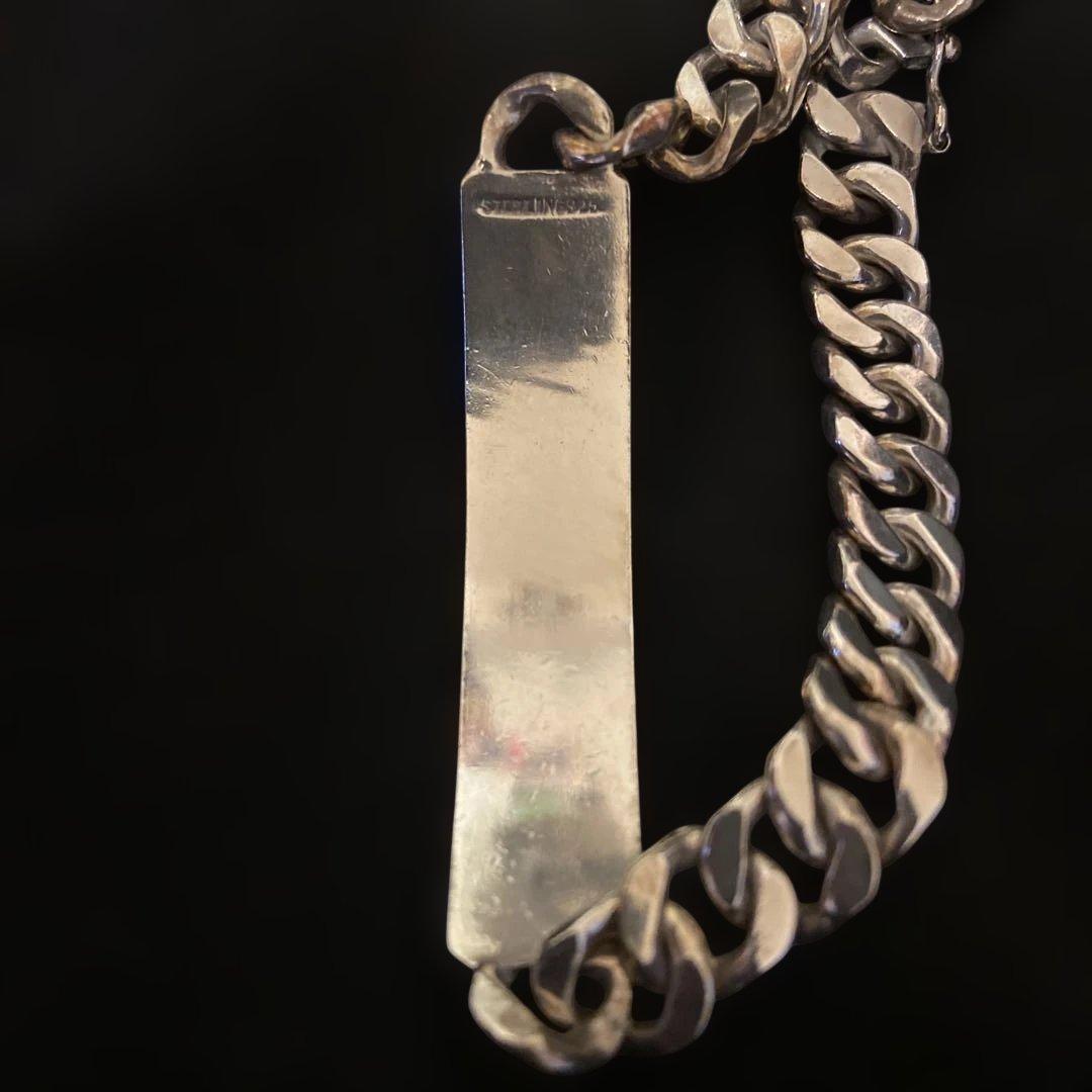 ヴィンテージ IDブレスレット925スターリングシルバーjantiques