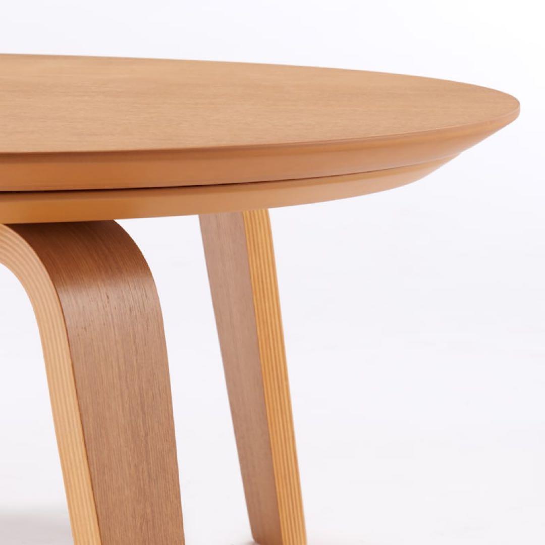 無印良品　テーブル　楕円形こたつ本体　タモ材曲木脚