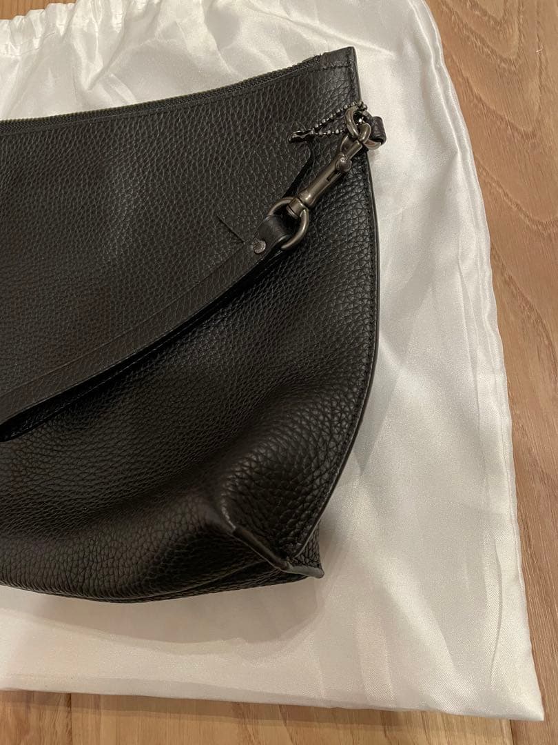 COACH ブラック レザー クラッチバッグ