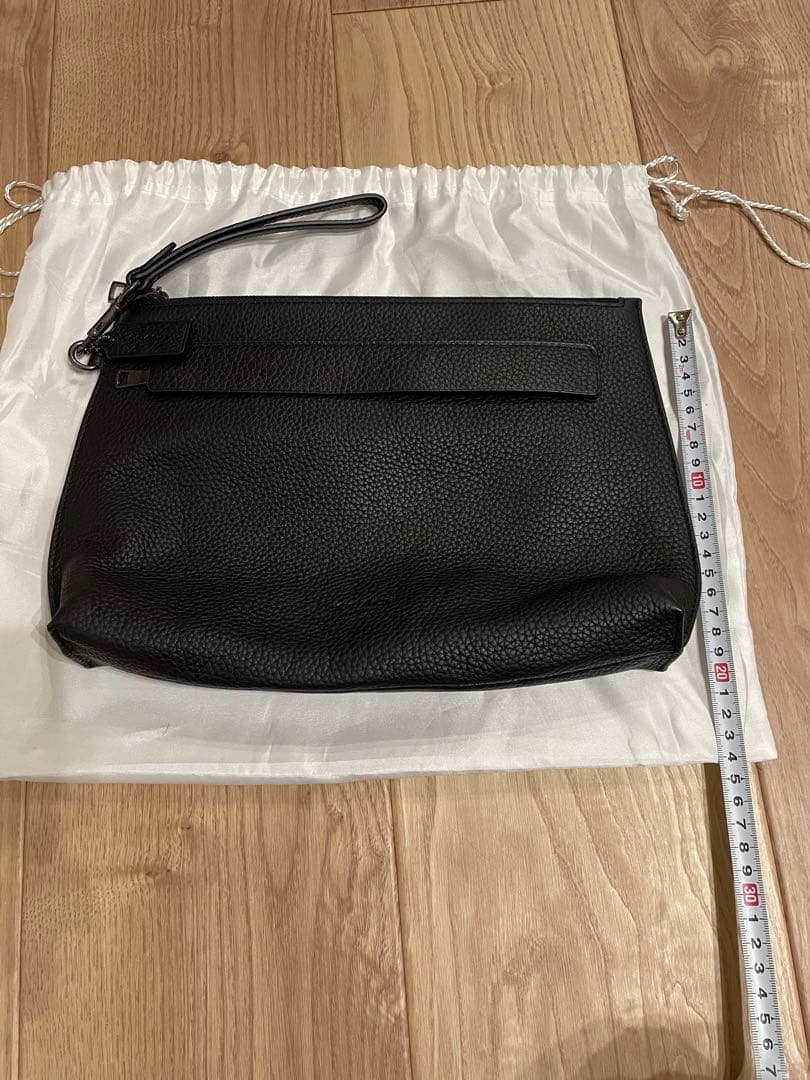 COACH ブラック レザー クラッチバッグ