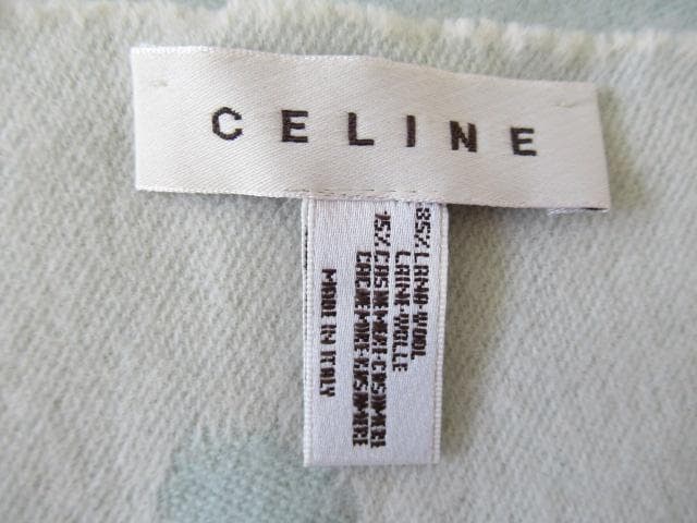 CELINE　セリーヌ　ウール　カシミヤ　サックス　マフラー　トリオンフ