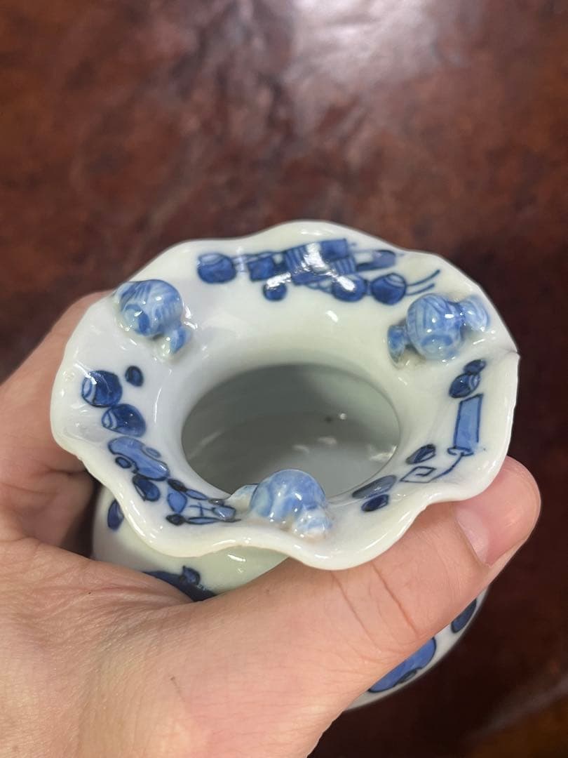 珍品　瀬戸　古伊万里　盃台　無傷完品　吉祥　染付　蕎麦猪口　そば猪口　民芸　民藝