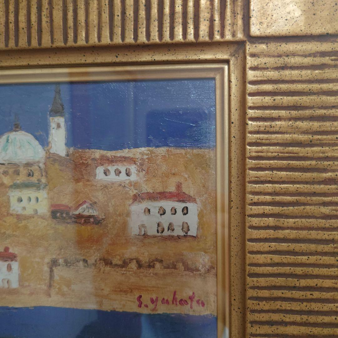 八幡三郎「ミコノス島(エーゲ海)」油彩SM 【真作保証】