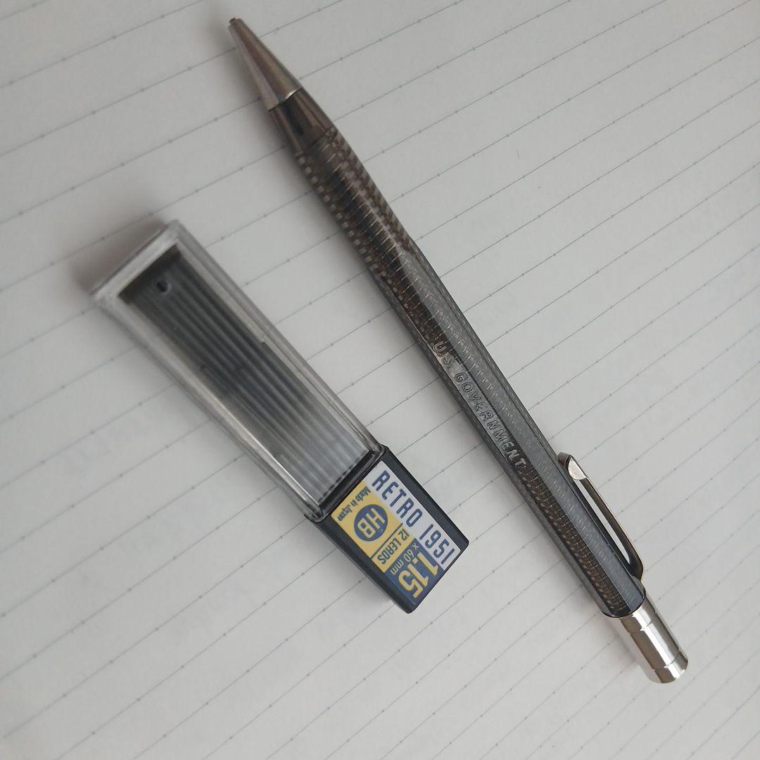 急ぎ❗値下げ⭕極希少U.S.Goverment廃盤シャーペン回転式透明軸1.18