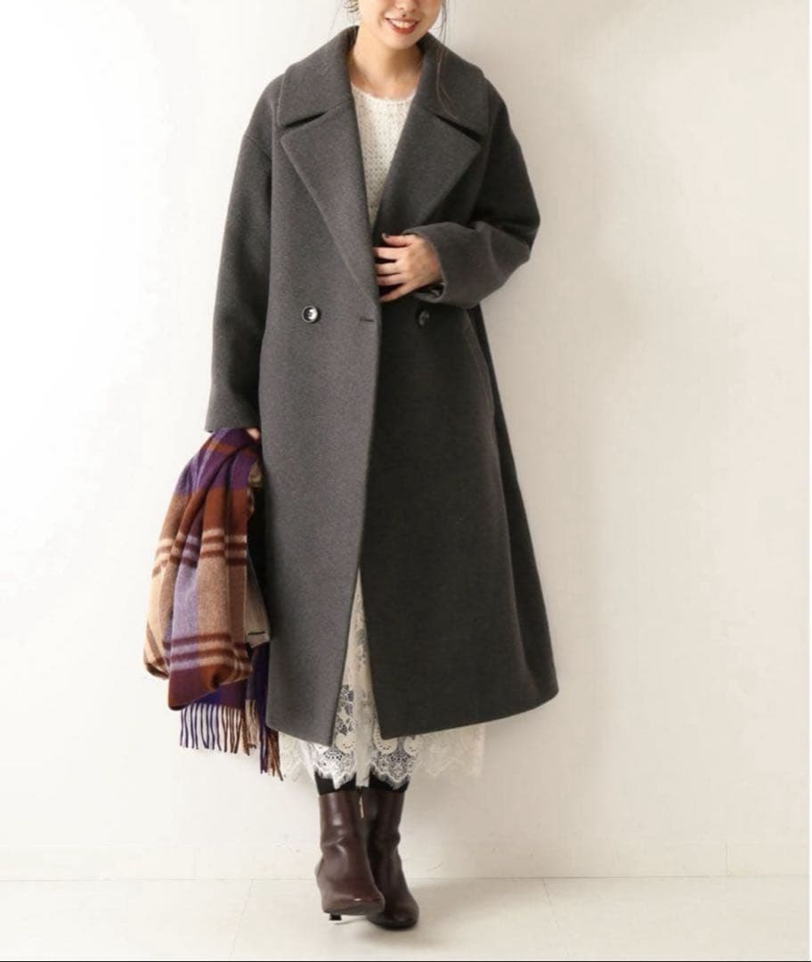 ☆なし☆スピックアンドスパン定価47,300円Wラペルチェスターコート34