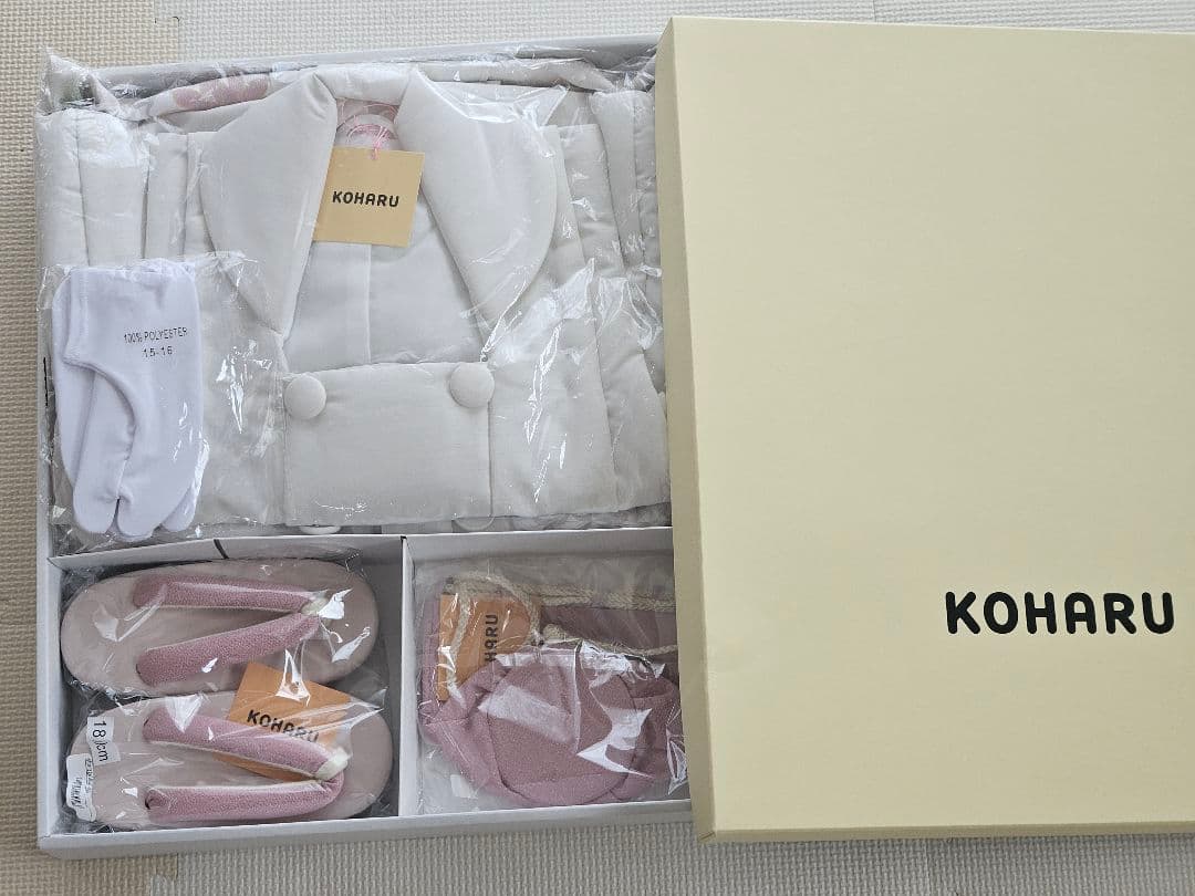 ✨タイムセール✨❀KOHARU❀新品・未使用 ホワイト被布セット 七五三 3歳