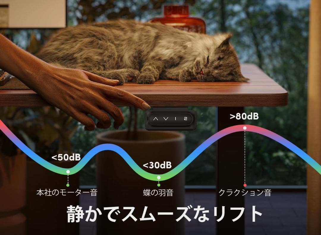 電動 昇降デスク幅140cm奥行60cm高さ72-118cmスタンディングデスク