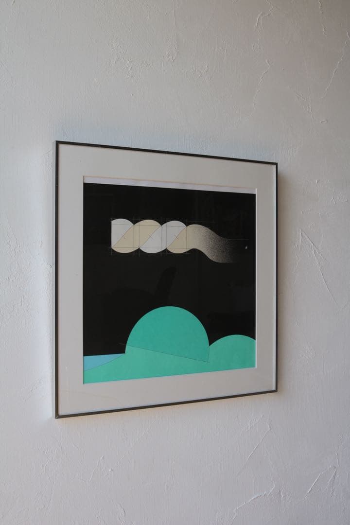 現代アート70s ガレリアグラフィカ　絵画　ビンテージ　モダン　幾何学　抽象画