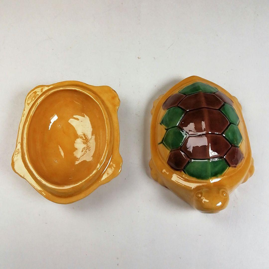 Ｗ１３０　香合　『三彩　亀　香合』『横石喜助 造』　共箱　茶道具