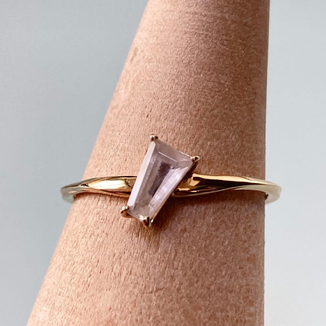 ete｜K10YG レイヤード ローズクォーツリング｜11号