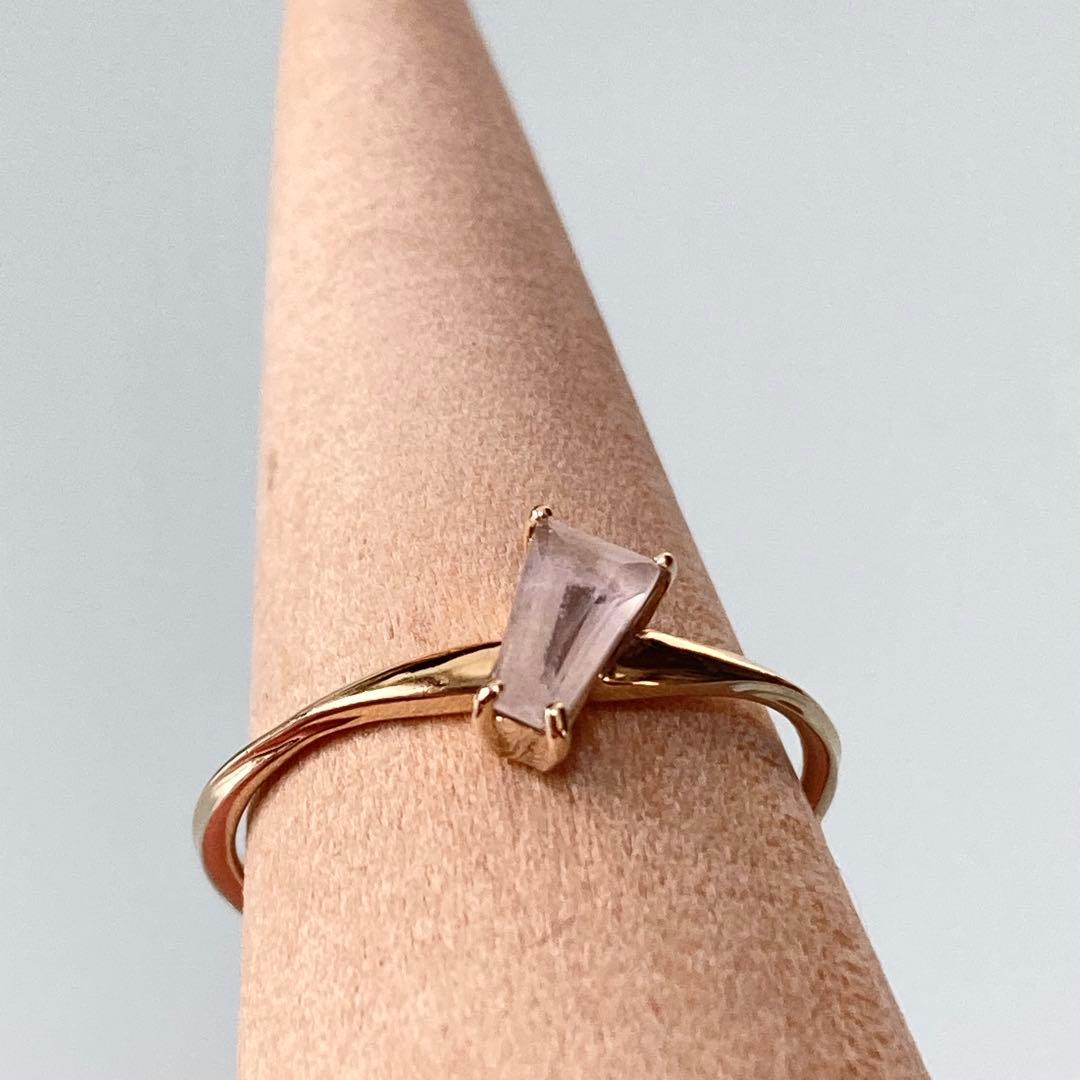 ete｜K10YG レイヤード ローズクォーツリング｜11号