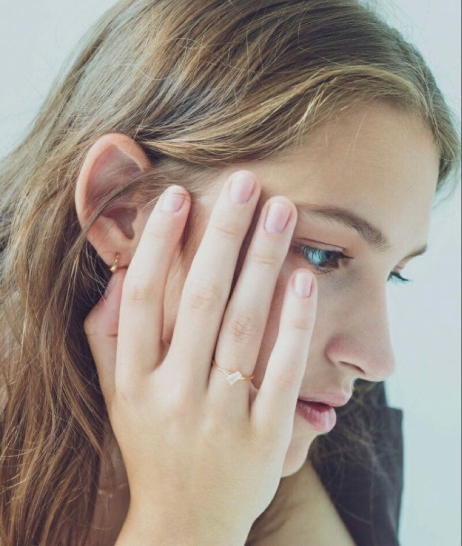 ete｜K10YG レイヤード ローズクォーツリング｜11号