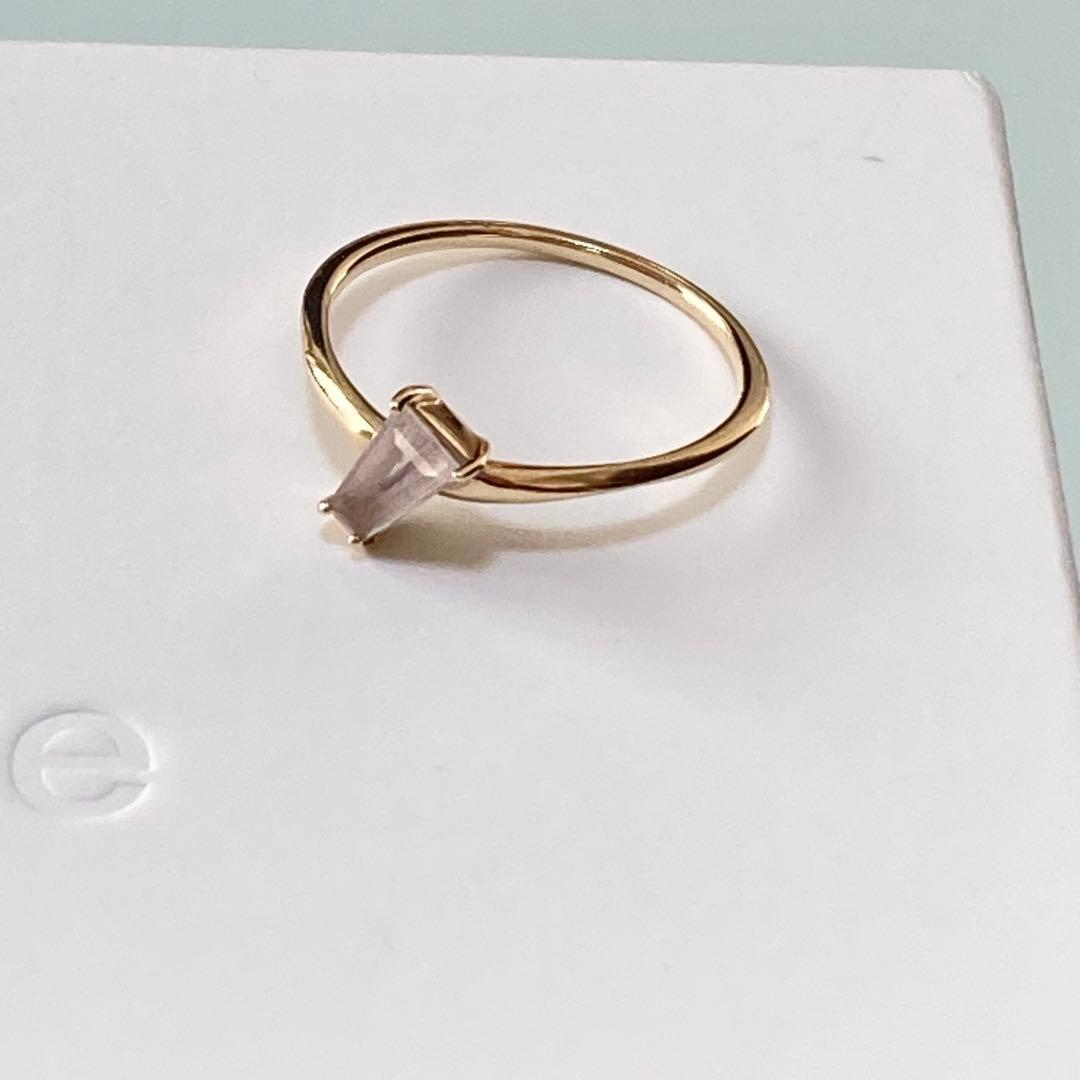 ete｜K10YG レイヤード ローズクォーツリング｜11号