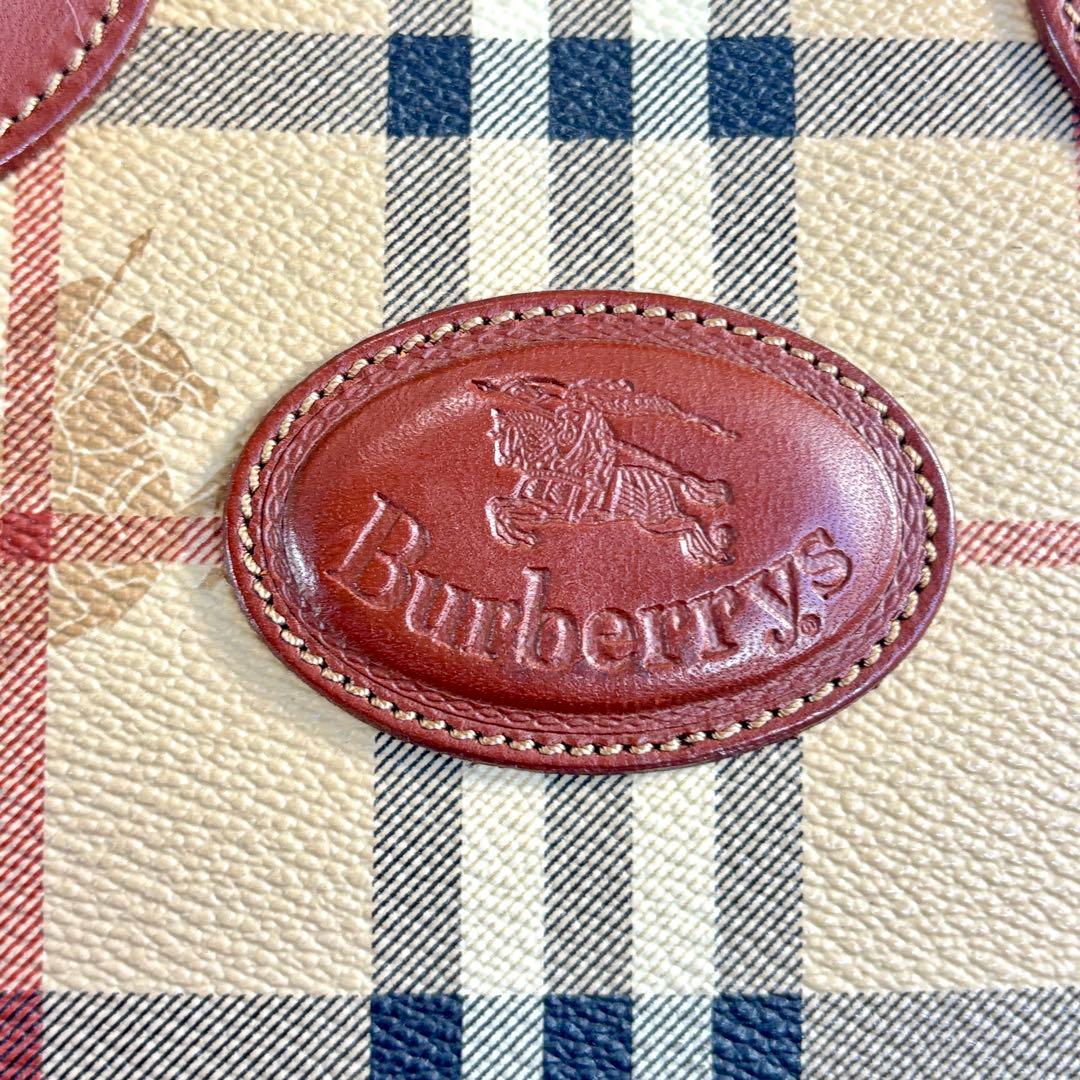 バーバリーズ ノバチェック 2WAY ハンドバッグ ショルダー PVC レザー