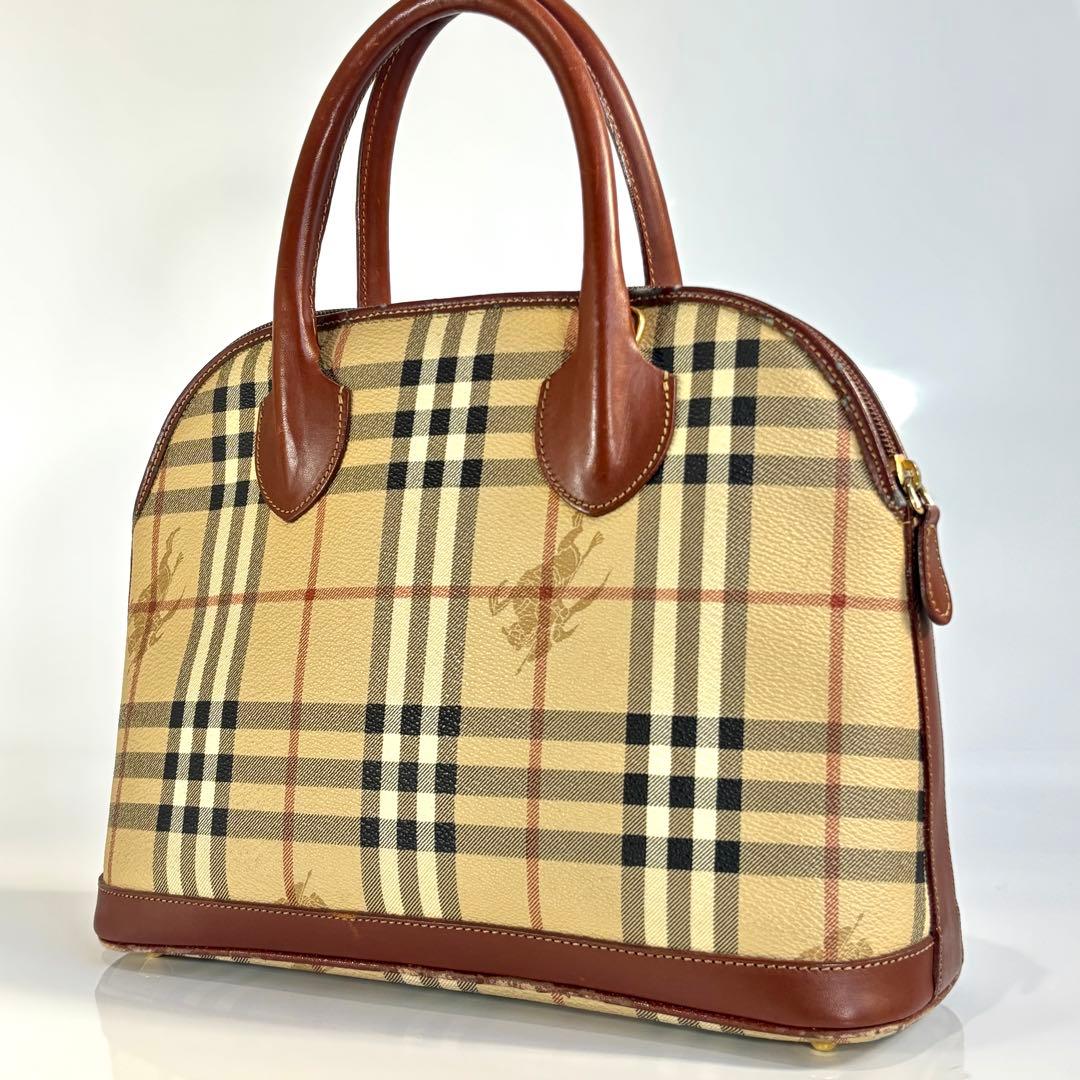 バーバリーズ ノバチェック 2WAY ハンドバッグ ショルダー PVC レザー