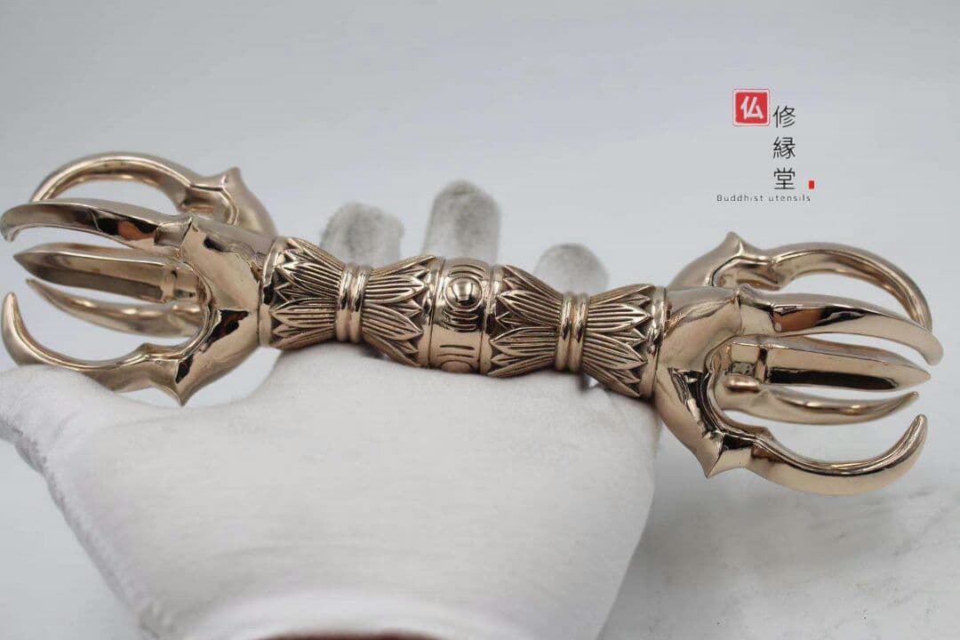 密教法具 真言宗 法器 （大）五鈷杵 金剛杵 真鍮製