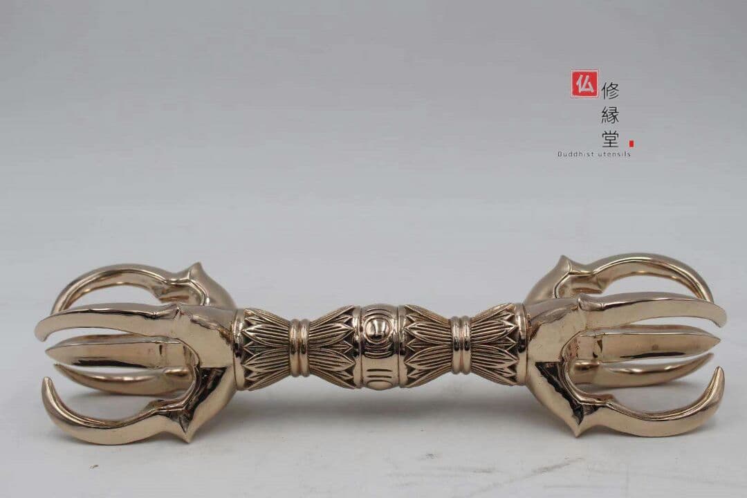 密教法具 真言宗 法器 （大）五鈷杵 金剛杵 真鍮製