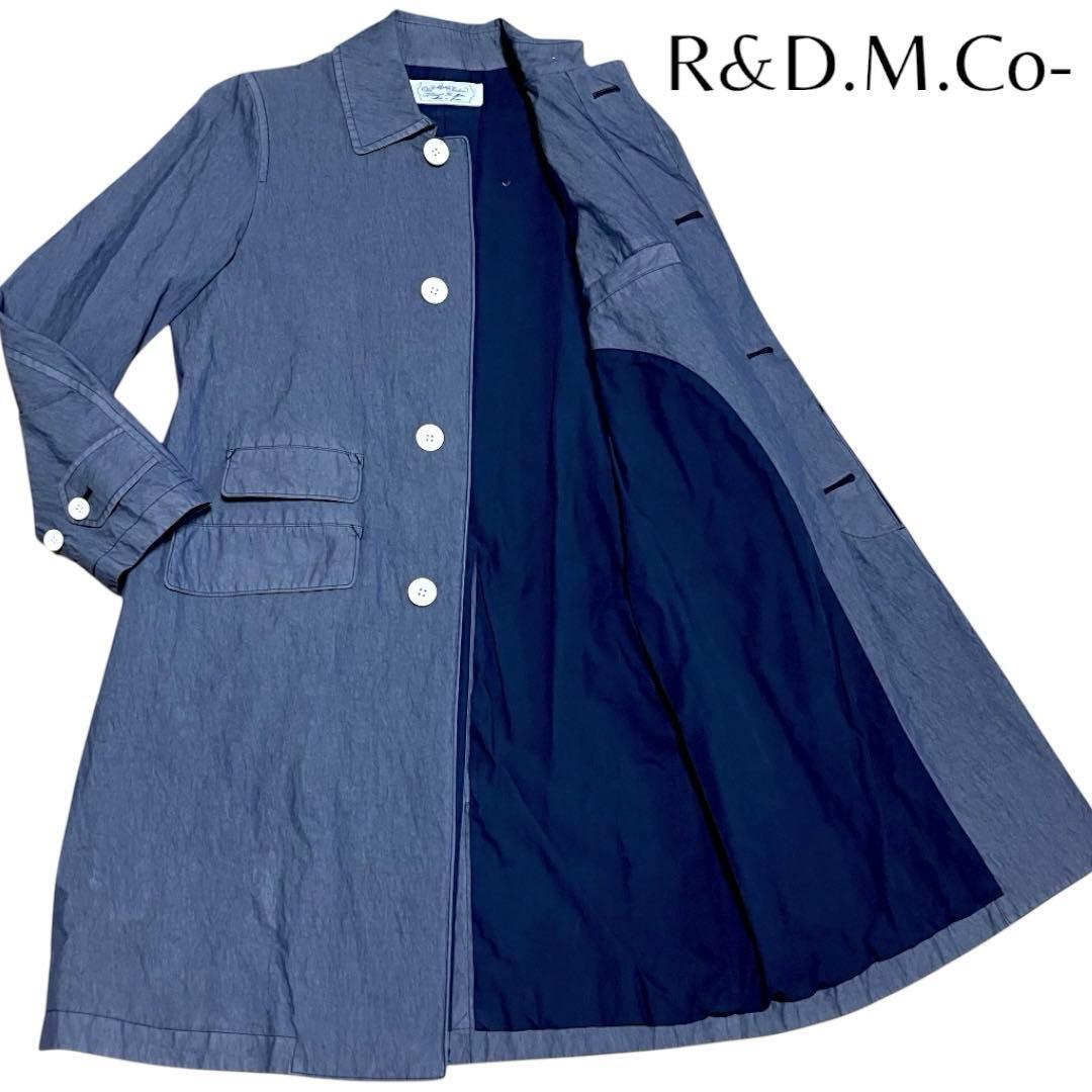 【美品】オールドマンズテーラー　ステンカラーコート　青　ブルー　コットン　比翼