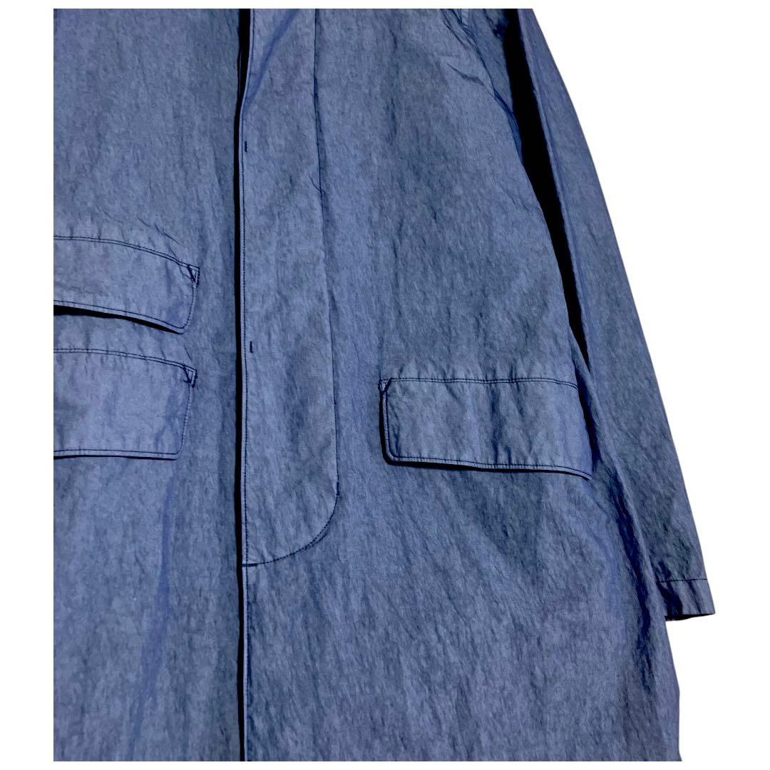 【美品】オールドマンズテーラー　ステンカラーコート　青　ブルー　コットン　比翼