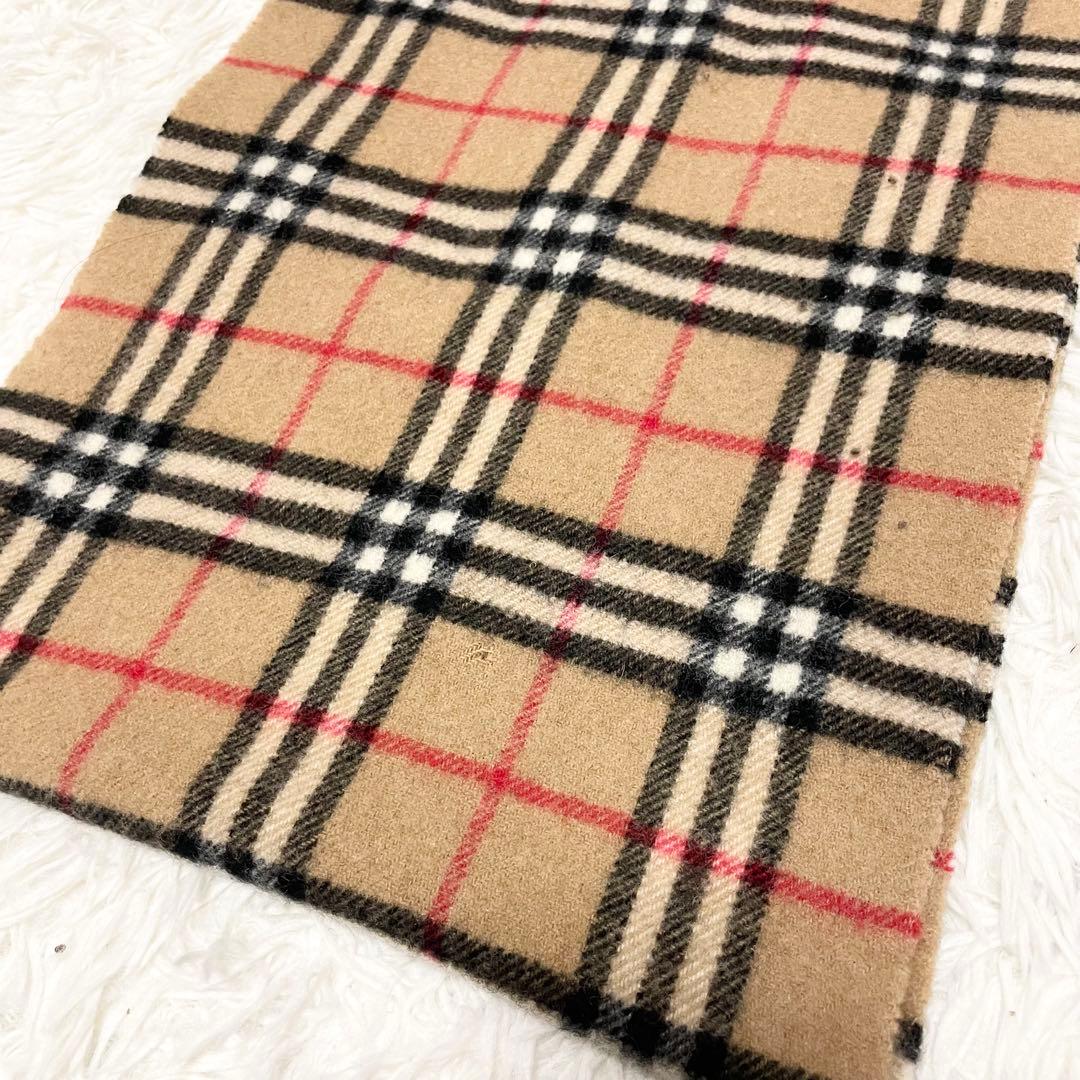【美品】BURBERRY LONDON ノバチェック ラムウール マフラー 英国