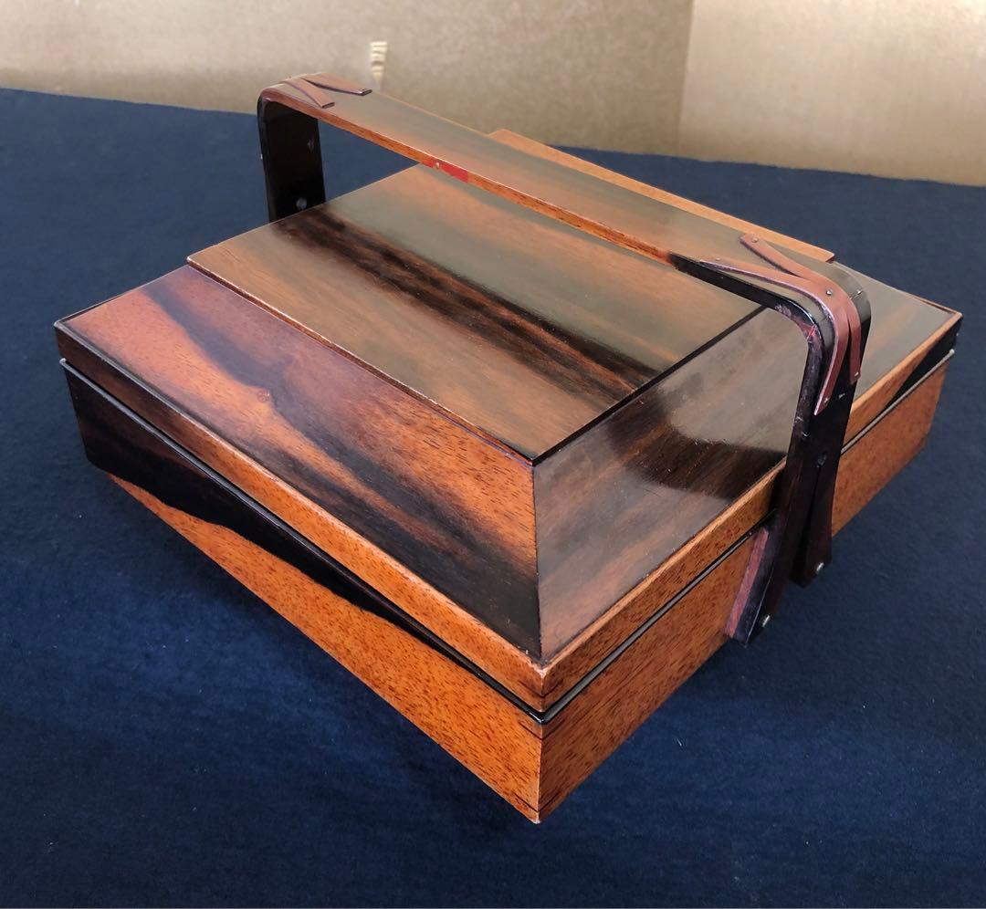 割引❗️《R》黒柿内朱 手付 四方菓子器 食籠 喰篭 飾り金具 250820G1