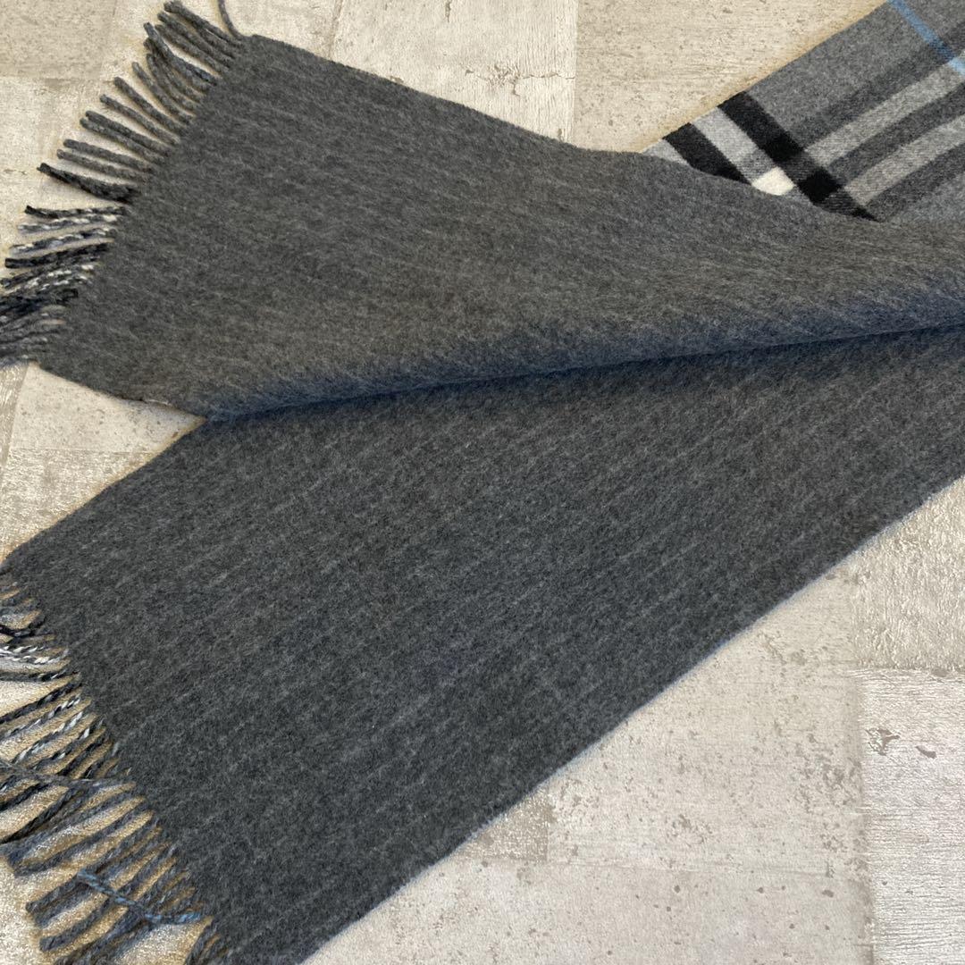 BURBERRY LONDN メリノウール　カシミヤ混　マフラー　ダブルフェイス