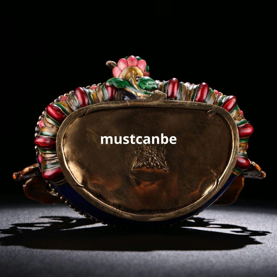 銅制 撚糸琺瑯景泰藍蔵緑度母仏仏像 仏堂供養 禅意茶室 装飾品 工芸品 置物