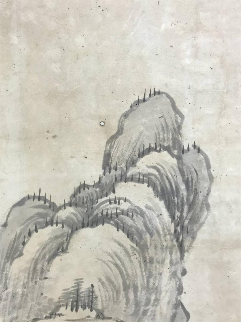 真作/田能村直入/山水画賛/山水図/掛軸/名家伝来/AD-845