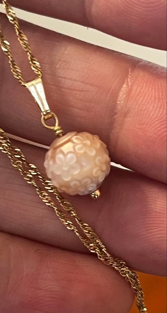 cocoです レア 14kgfあこや真珠フラワーカービングPT