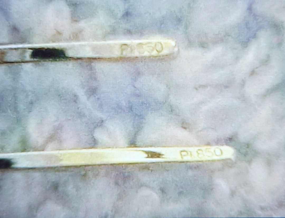 プラチナ PT850 ピアス　ツツミ　アメリカンピアス　チェーンピアス