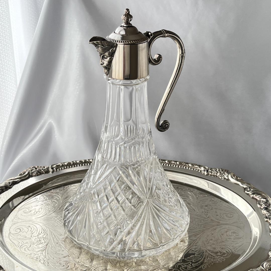 【英国】 バッカスのワインデキャンタ （大） 【シルバープレート/ガラス】