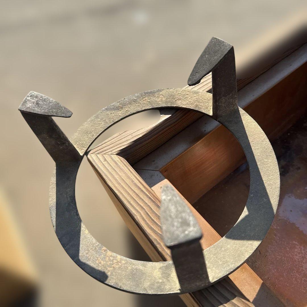 炉壇 置炉 火鉢 囲炉壇 茶道具 銅製 五徳付