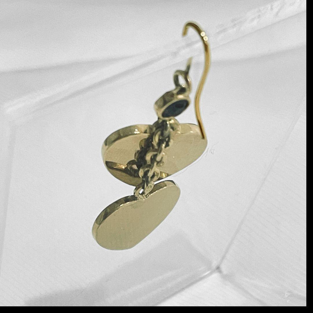 Christian Dior ハート ロゴ ピアス ゴールド ブラック 刻印