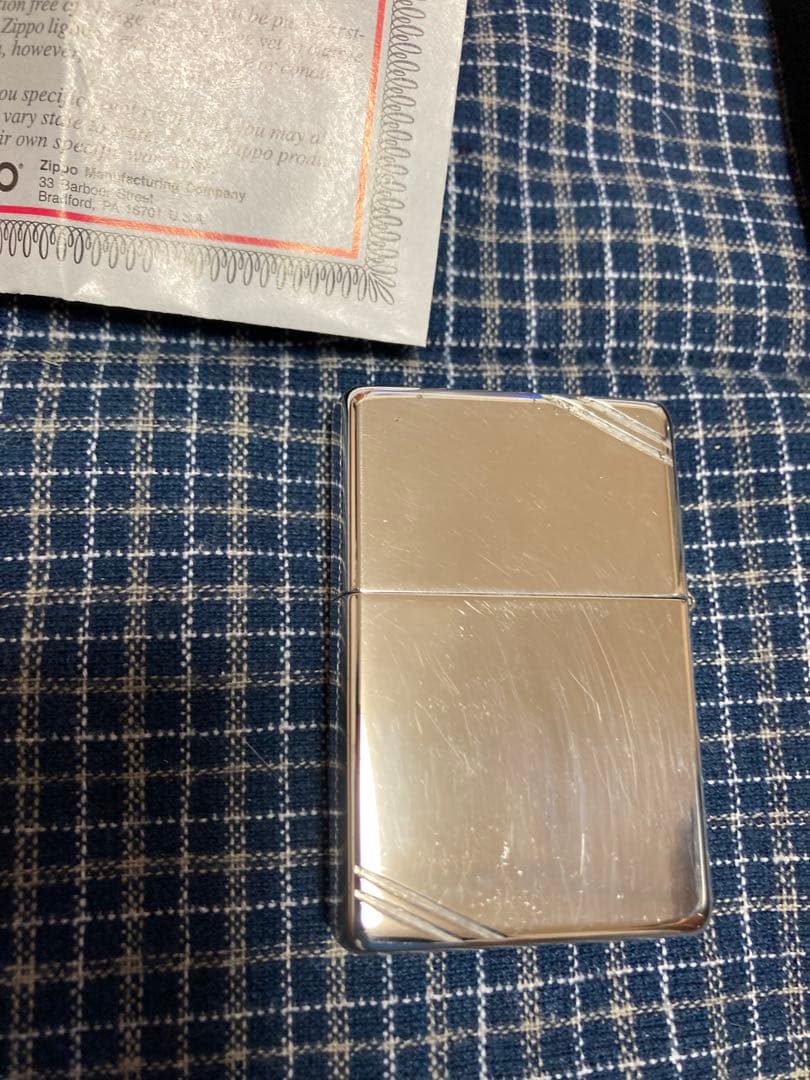Zippo スターリングシルバー　ダイアゴナルライン Zippo