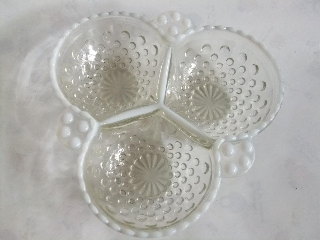 フェントン　アンティークガラス　小物入れ　Fenton silver crest