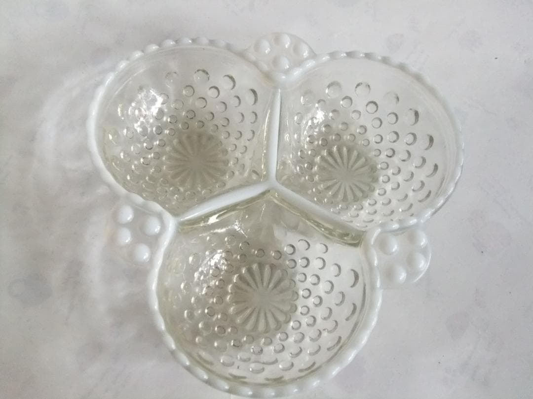 フェントン　アンティークガラス　小物入れ　Fenton silver crest