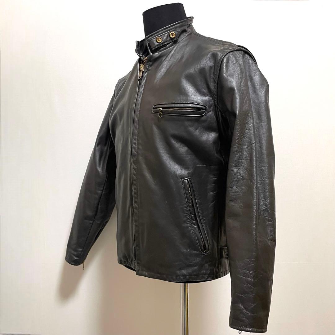 Shott ショット シングルライダースジャケット 茶　38 レザージャケット