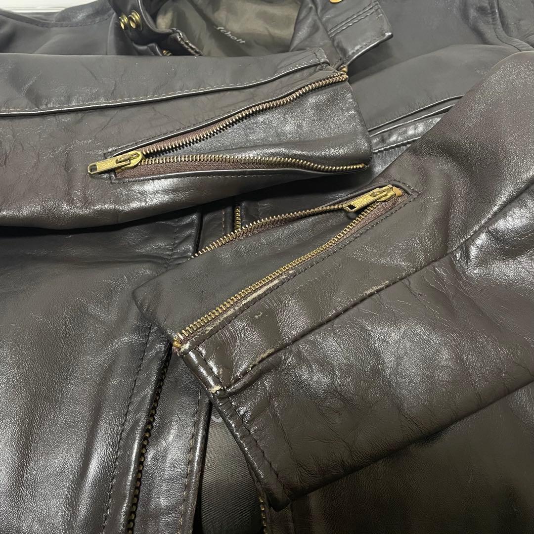 Shott ショット シングルライダースジャケット 茶　38 レザージャケット
