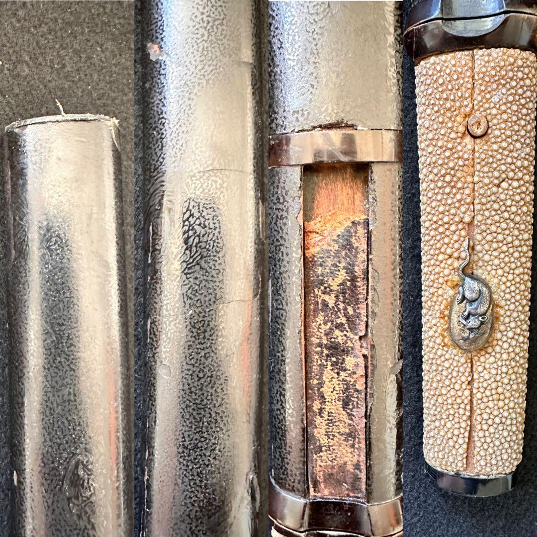 脇差時代拵え　残欠刃引合法カット品　日本刀　本歌　玉鋼　長さ約54.5cm B