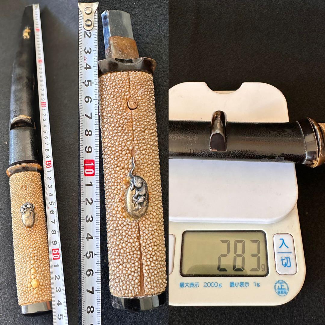 脇差時代拵え　残欠刃引合法カット品　日本刀　本歌　玉鋼　長さ約54.5cm B