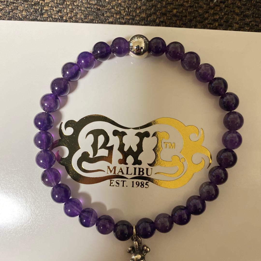 BWL アメジスト クロスボーン　スカルチャーム ブレスレット　サイズM