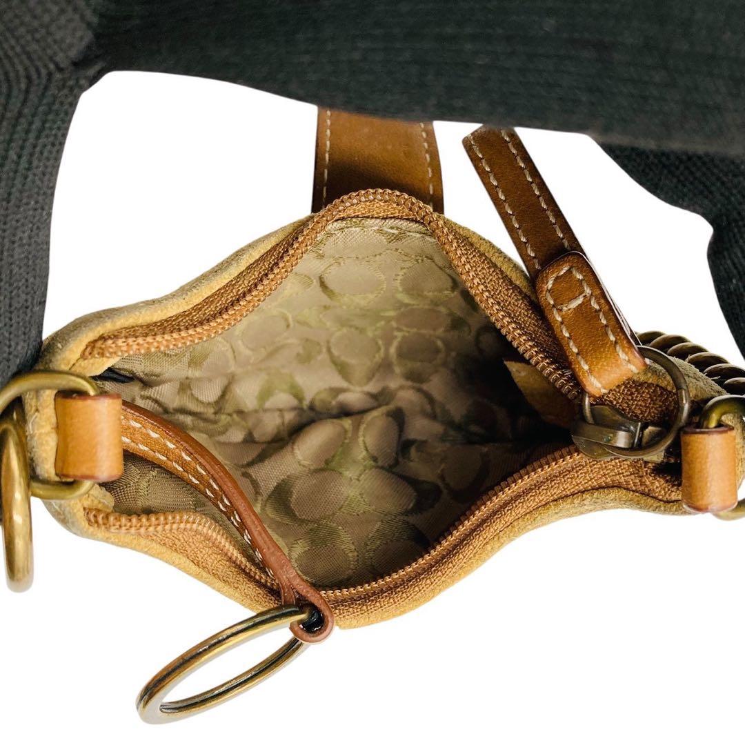 コーチ ケース スエード レザー ブラウン ソーホー キーホルダー