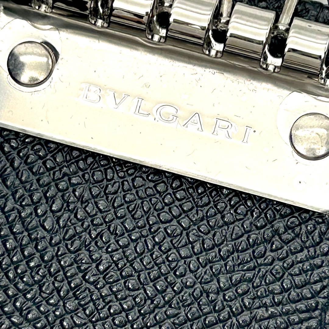未使用 BVLGARI メンズ 6連 レザーキーケース ブラック キーホルダー
